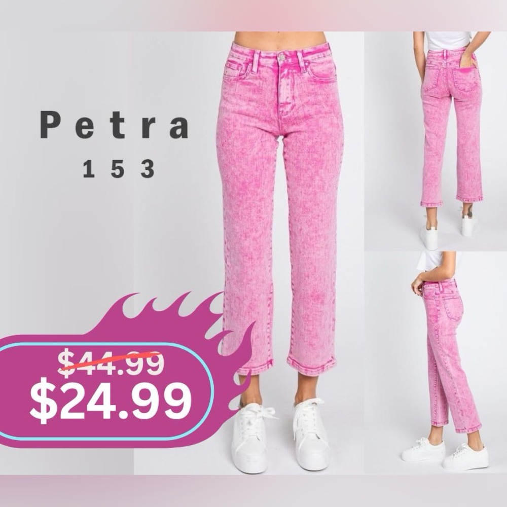 High-Rise Pink Straight-Leg Women's Jeans